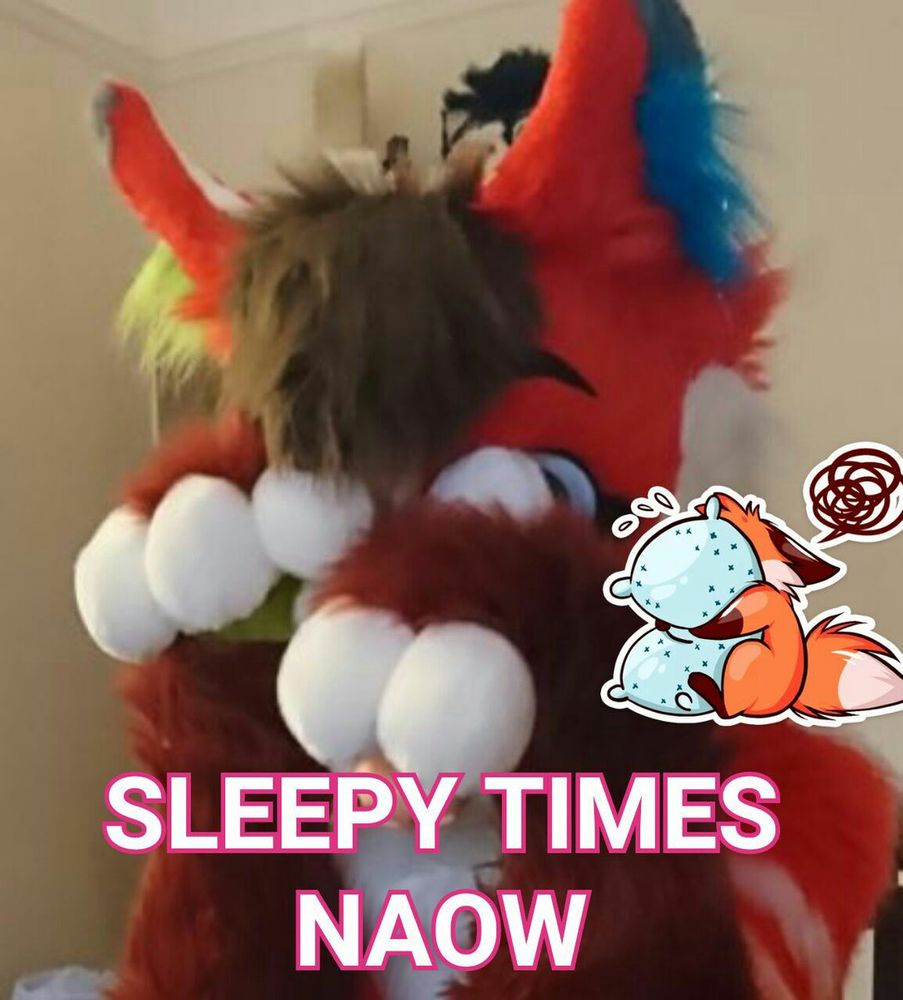 fursuiter looking sleepy