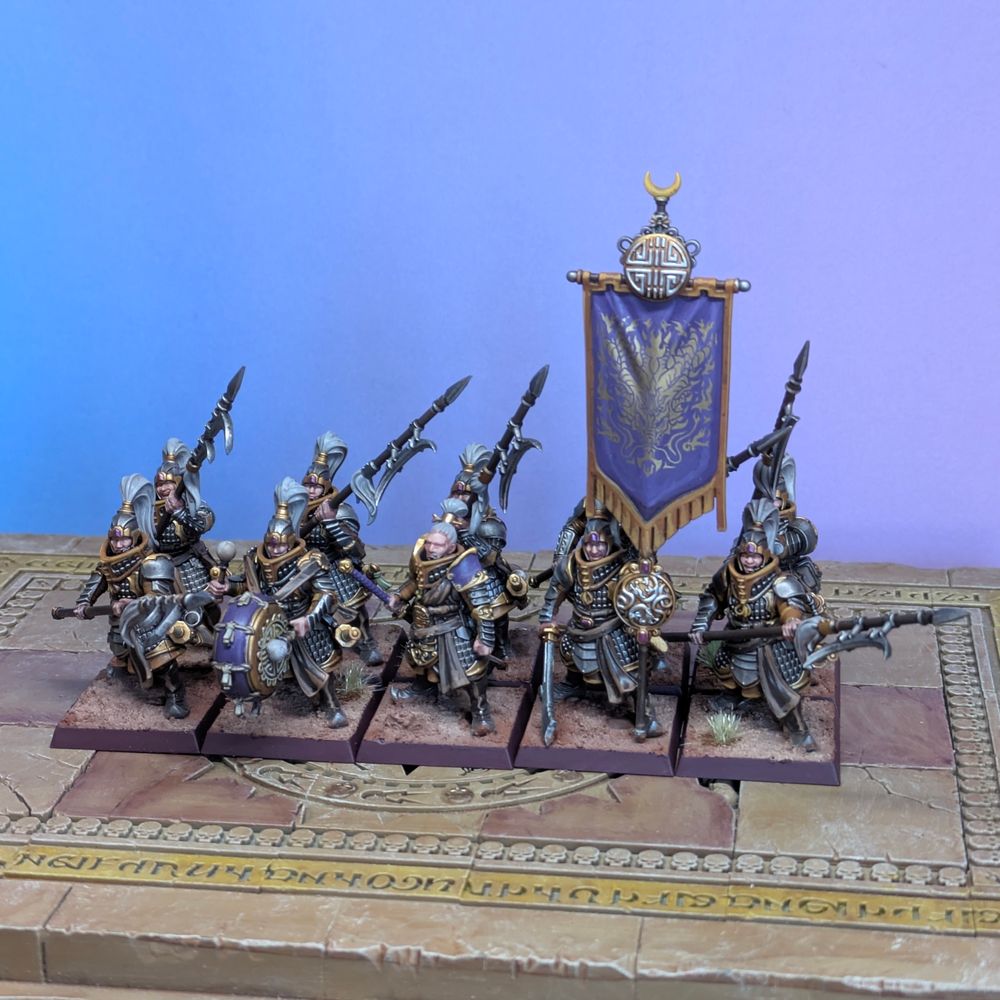 Jade warriors with spears and command 