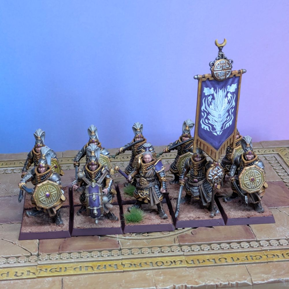 Jade warriors with swords and shields plus command 