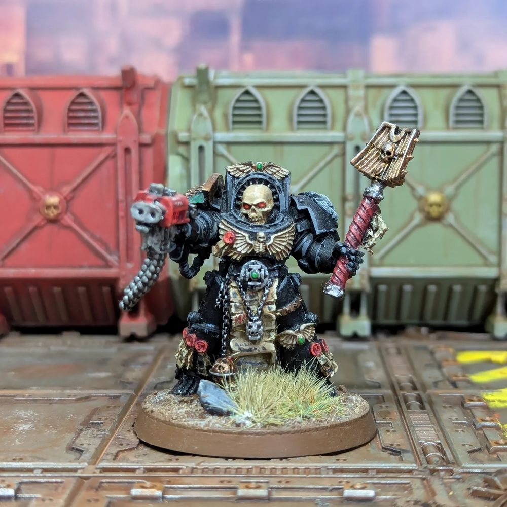Terminator Chaplain with crozius and storm bolter for Warhammer 40k