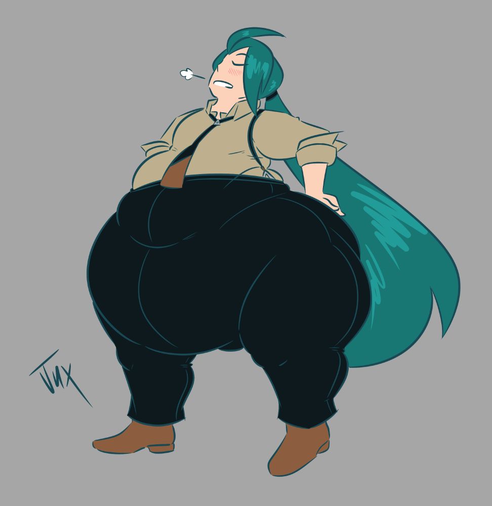 digital fetish art of an extremely bottom heavy Rika (Pokemon SV)