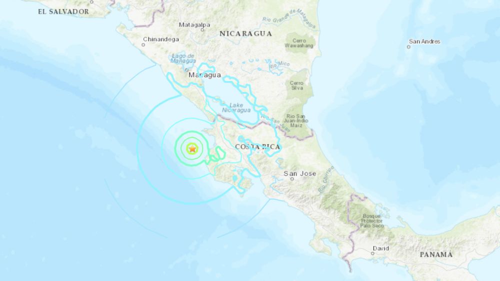 Terremoto de magnitude 6,2 atinge a costa da Costa Rica neste sábado