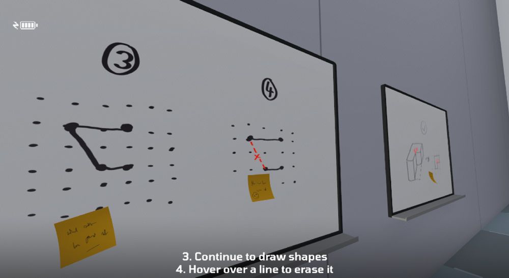 A screenshot from "Croquis": in the tutorial, we see a whiteboard with instructions written on it and a few post-it notes here and there