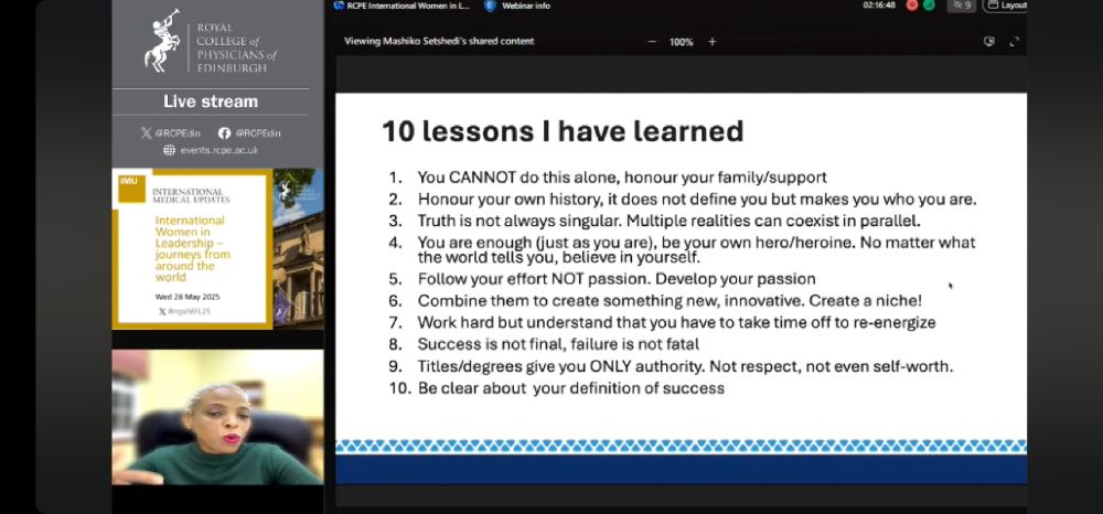 Mashiko Setchedi.
South Africa.
10 lessons learned in career (an incredible one!)