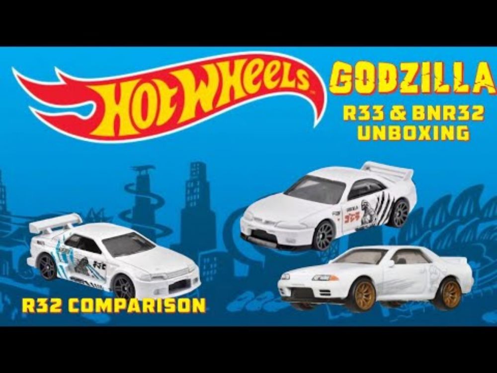 Hot Wheels Godzilla Nissan Skylines R33 & BNR32 Premium Boulevard Toy Unboxing & Comparison to R32