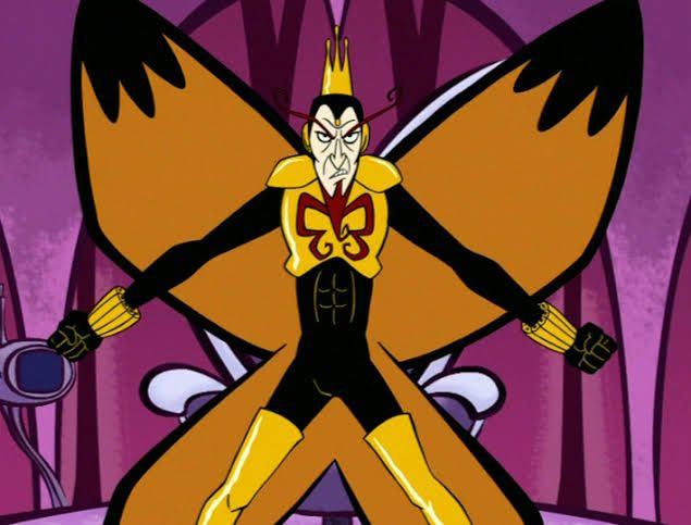 “The Monarch” a character from the cartoon “The Venture brothers” standing menacingly