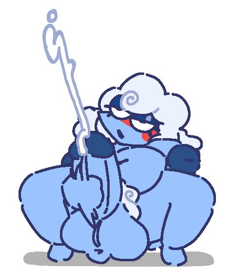 fat as fuck blue weathergirl jerkin of her huge effin hawg !!!