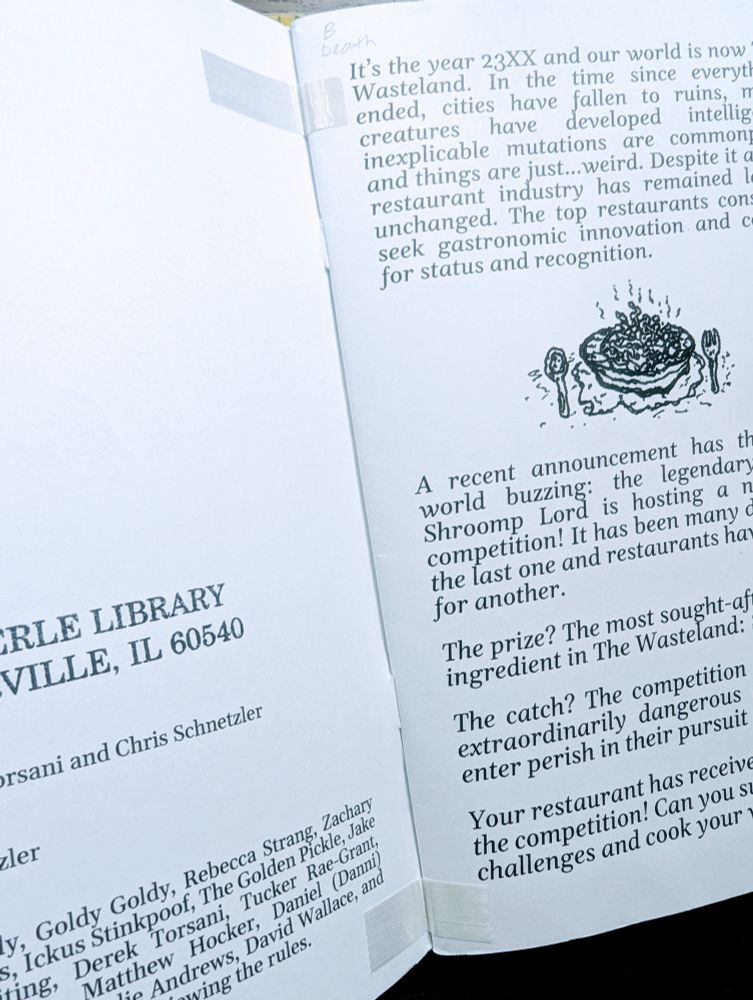 Inside cover of a TTRPG to show book tape connecting the cover to the inside pages.