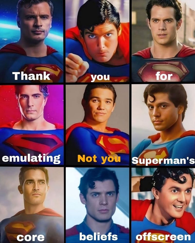 Det är för mycket bilder och text men kontentan är att Dean Cain  är ett jävla rövhål (alla som spelat stålmannen följer orden som står skrivet) - thank you for emulating supermans core beliefs offscreen.