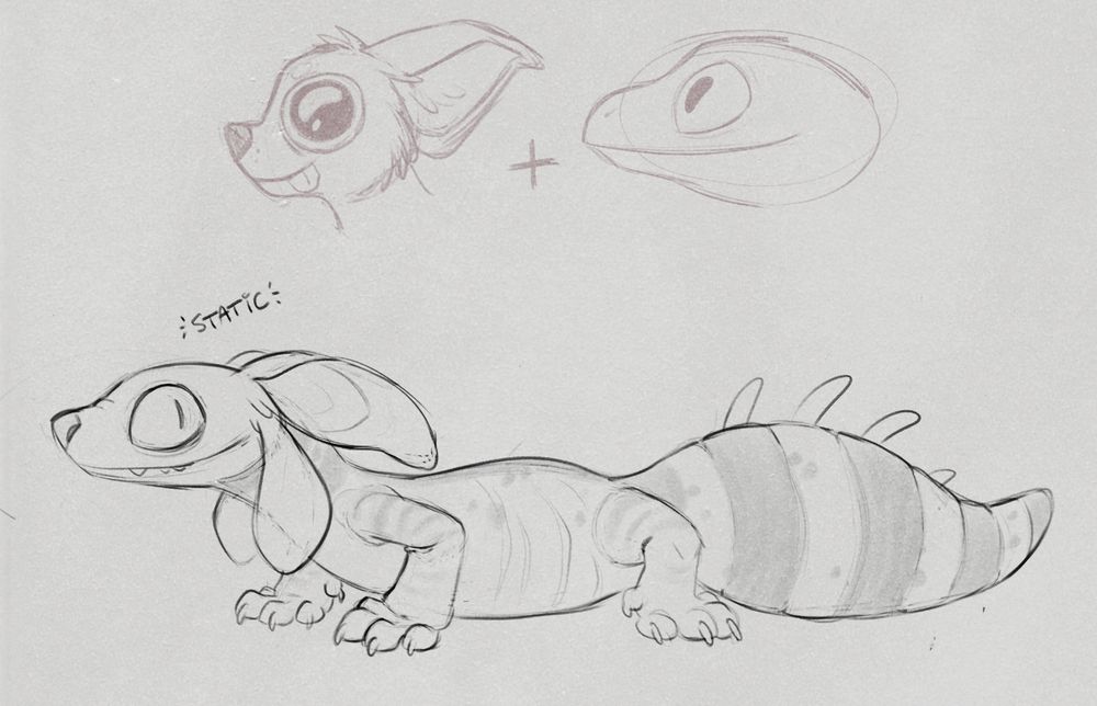 sketch of a gecko..dog...thing