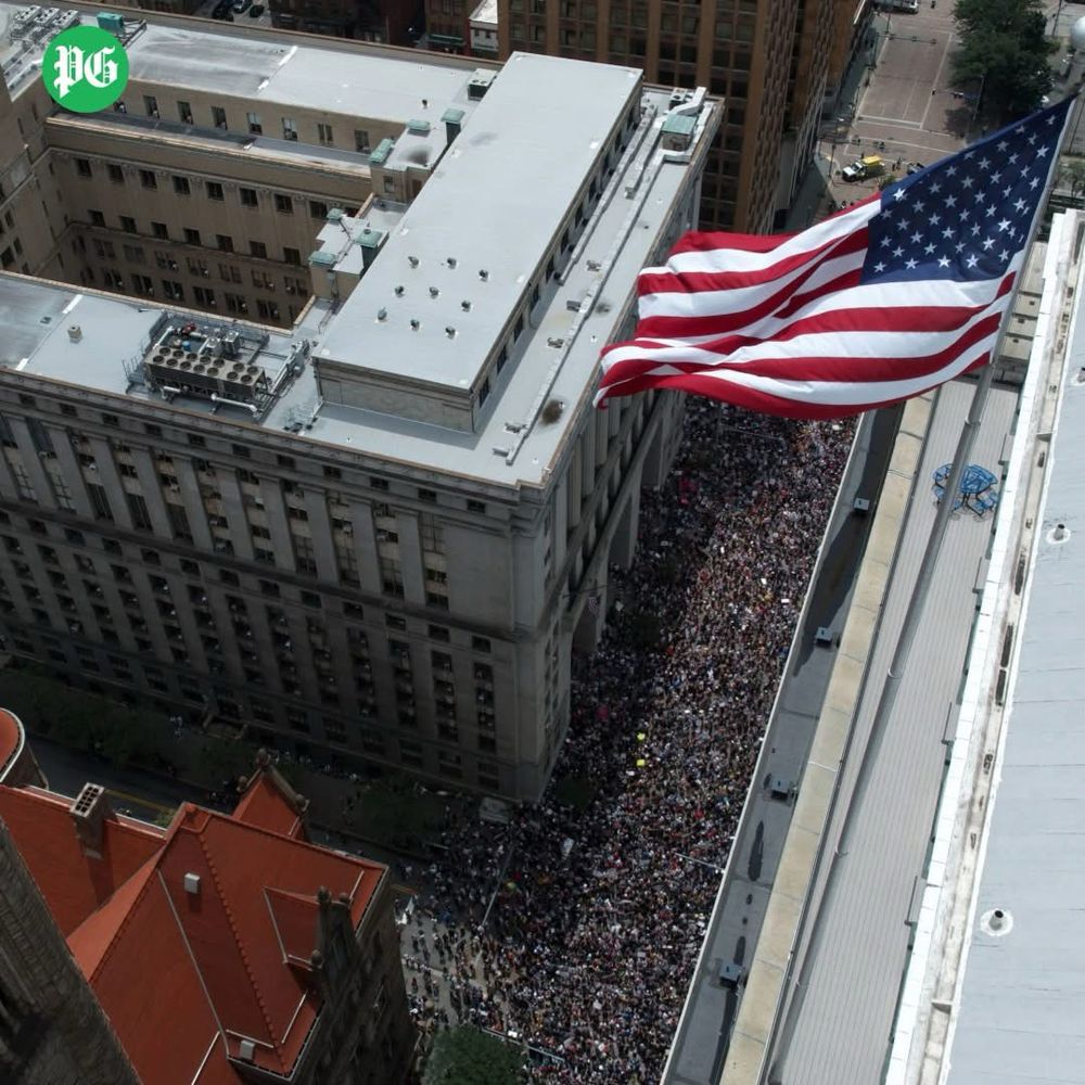 Pittsburgh Post-Gazette photo of the No Kings protest in Pittsburgh 