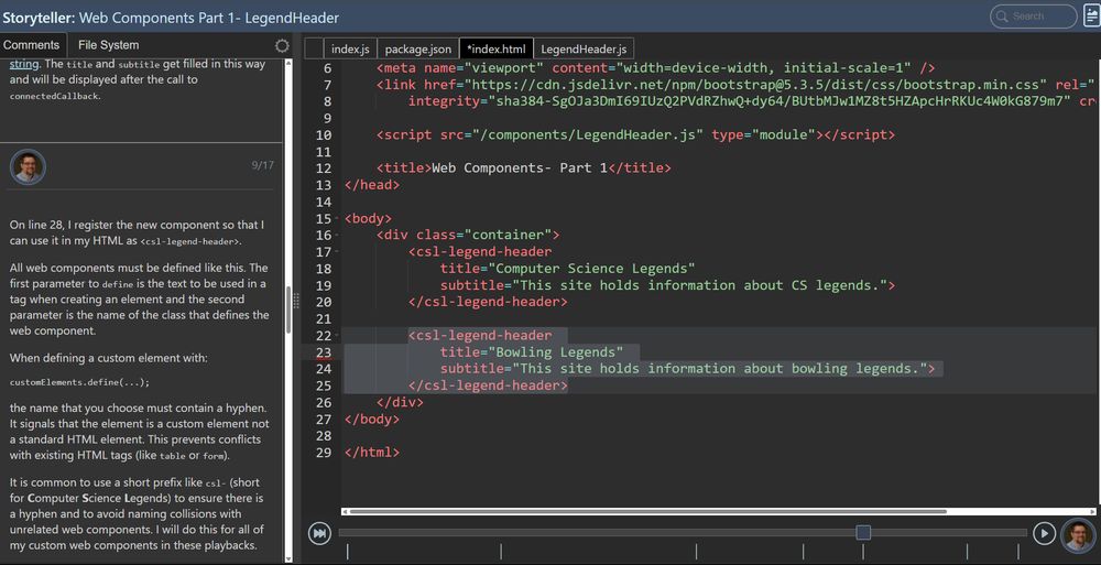 Image of web component lesson