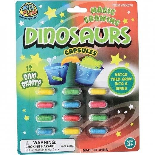 A package of those capsules you dissolve in water with a little sponge dinosaur inside