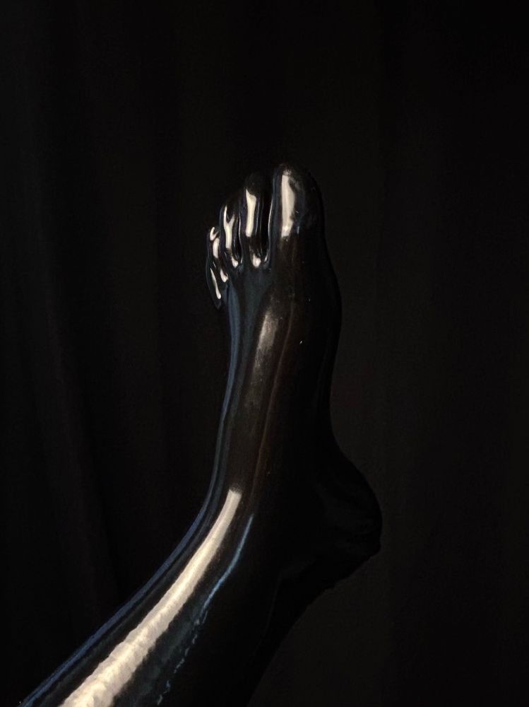 Black latex toe socks