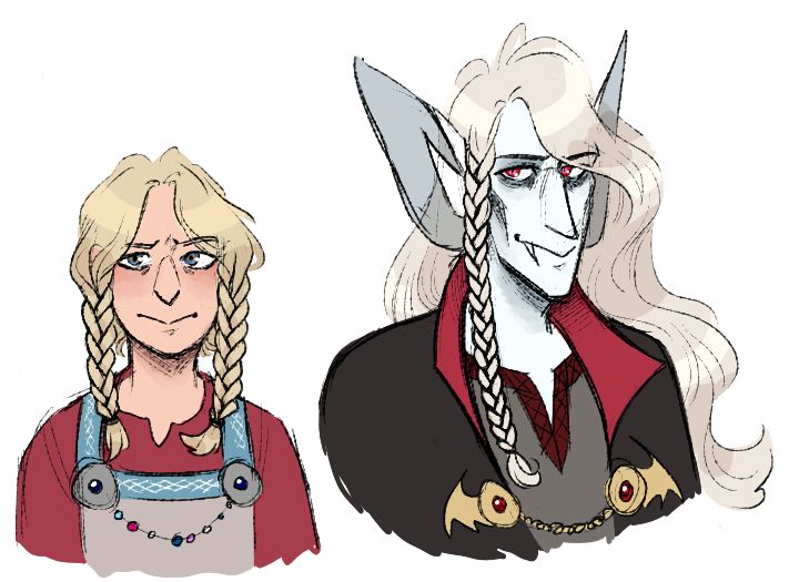 ten year old einarr, still mortal and reluctantly presenting as a girl. 
juxutaposed to thousand year old einarr, a long-haired blond adult man and clearly a vampire - like you can't really deny it at this point. 