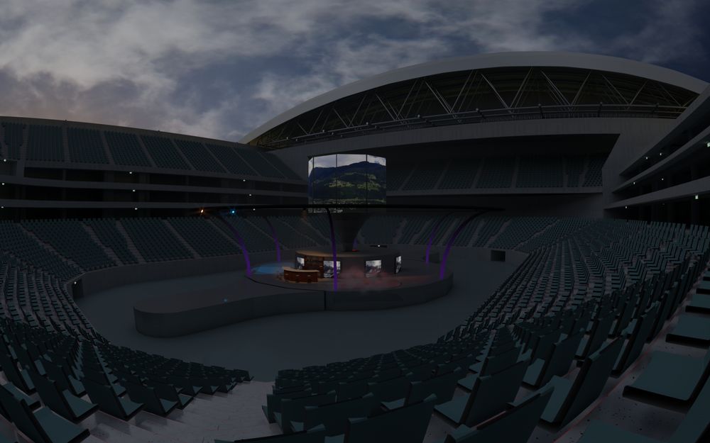 Concert stadion roof open