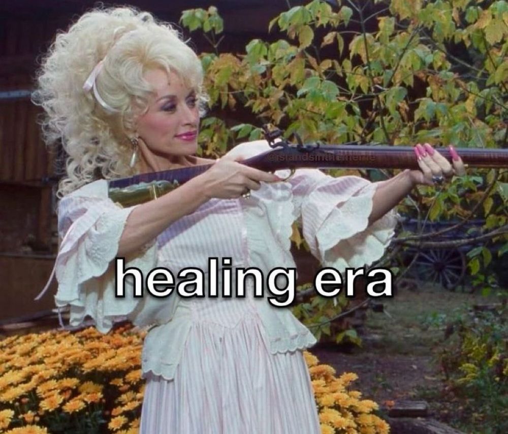 Dolly Parton with the toolie in her healing era 