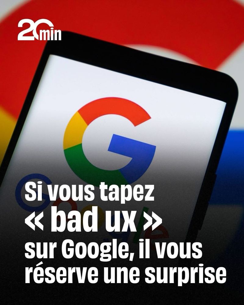 Une image qui dit : Si vous tapez « bad ux » sur Google, il vous réserve une surprise