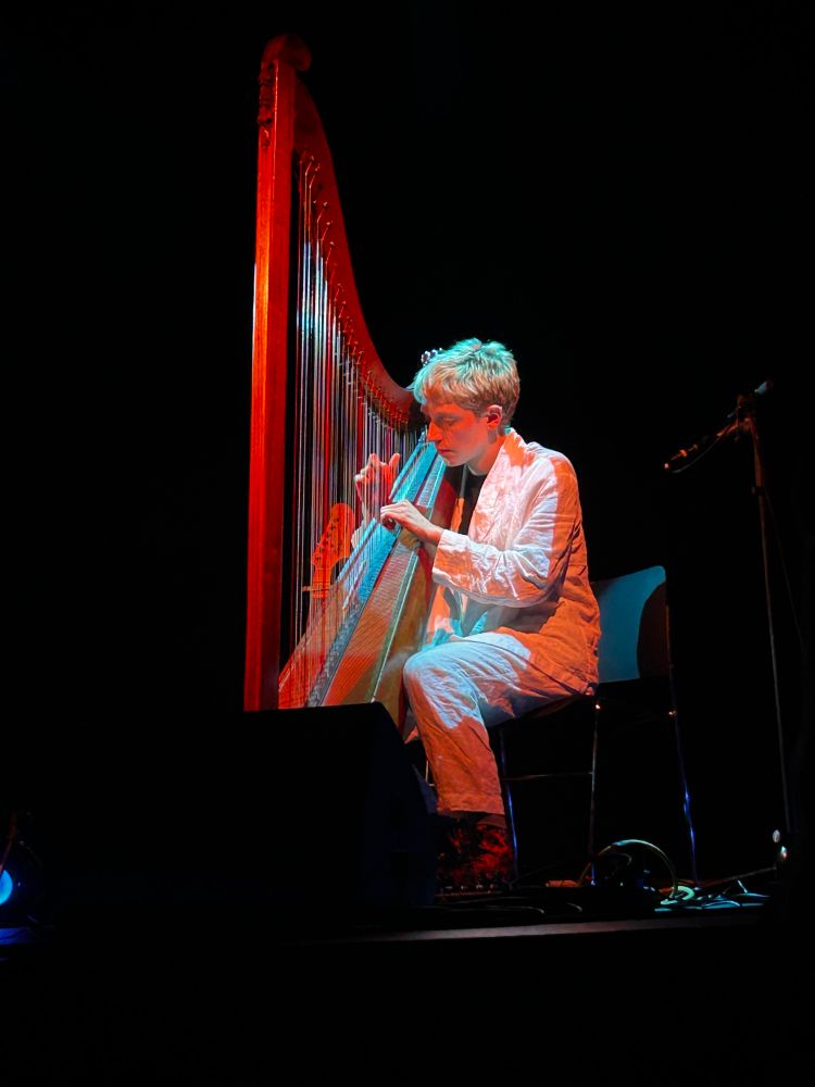 Cerys Hafana playing Welch triple harp. 