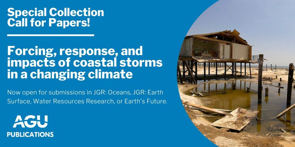 Special Collection Call for Papers!
Forcing, response, and impacts of coastal storms in a changing climate
Now open for submissions in JGR Oceans, JGR Earth Surface, Water Resources Research and Earth's Future.