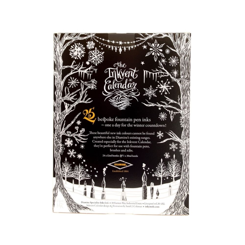 Diamine 2024 InkVent Calendar Black Edition | Set 25 Fountain Pen Inks