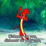 a cartoon of a dragon with the words dishonor on you dishonor on your cow on the bottom