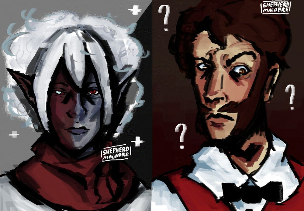 Dnd characters! an elf and a human