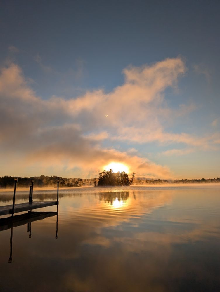 Sunrise over lake