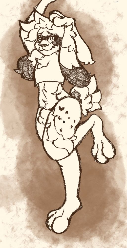 Anthro bunny laying down looking at the viewer 