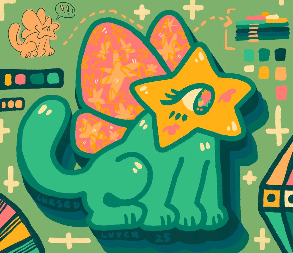 one eyed star headed creature with wings (starpion)