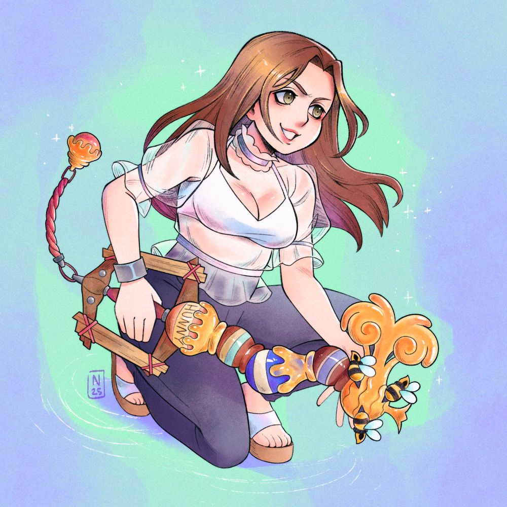 Fan art of streamer/voice actor Frankie Lollia as a keyblade wielder