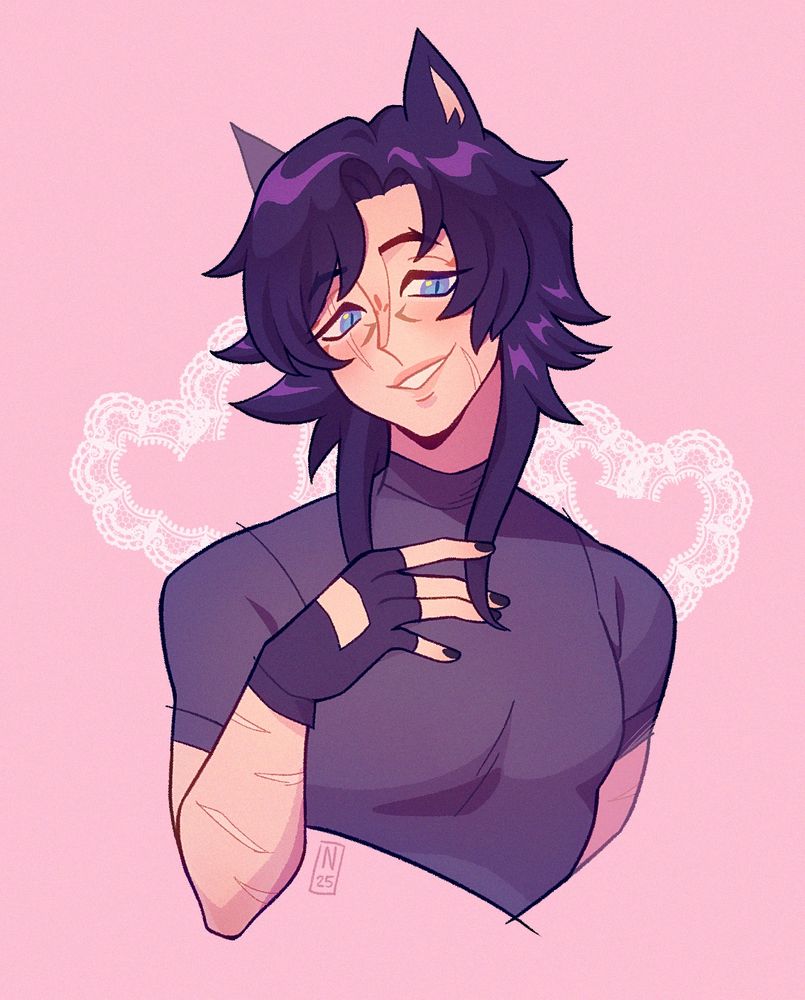 Bust drawing of my wife’s WOL (warrior of light) / Sona from FFXIV (final fantasy 14)