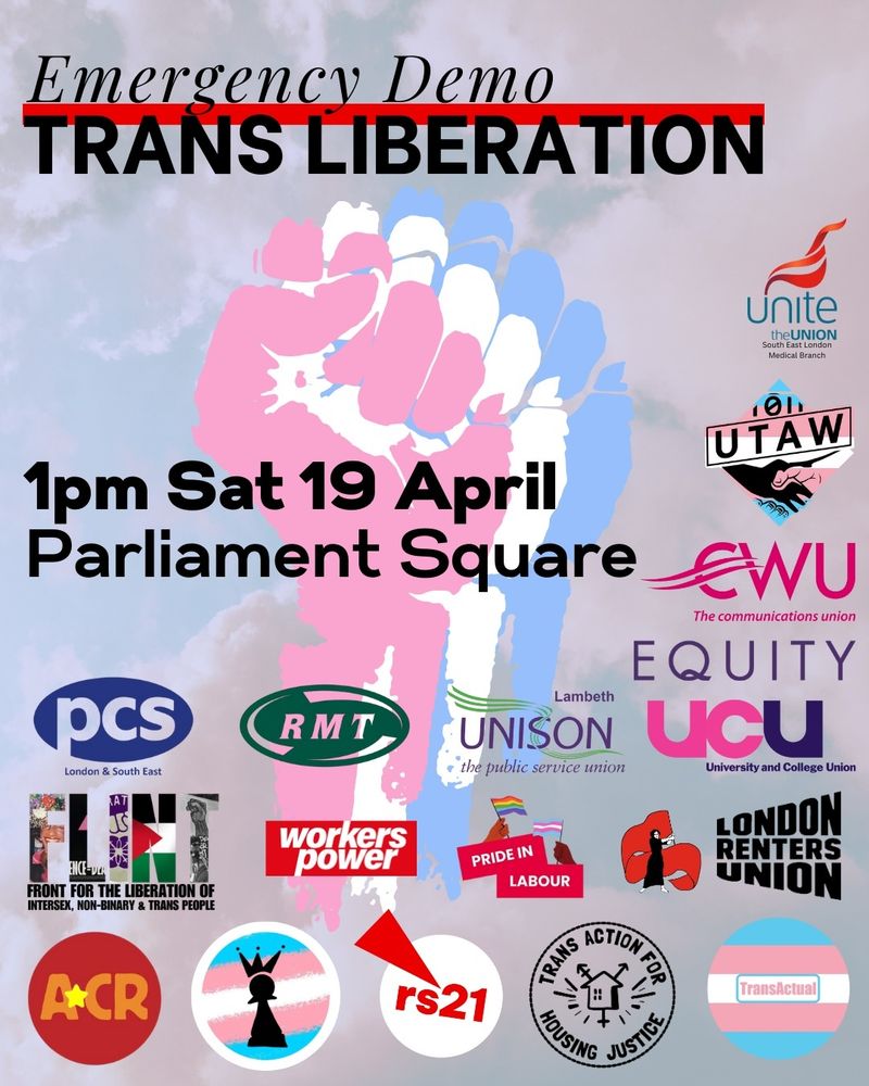 Graphic showing all the cool organisations that support trans people 