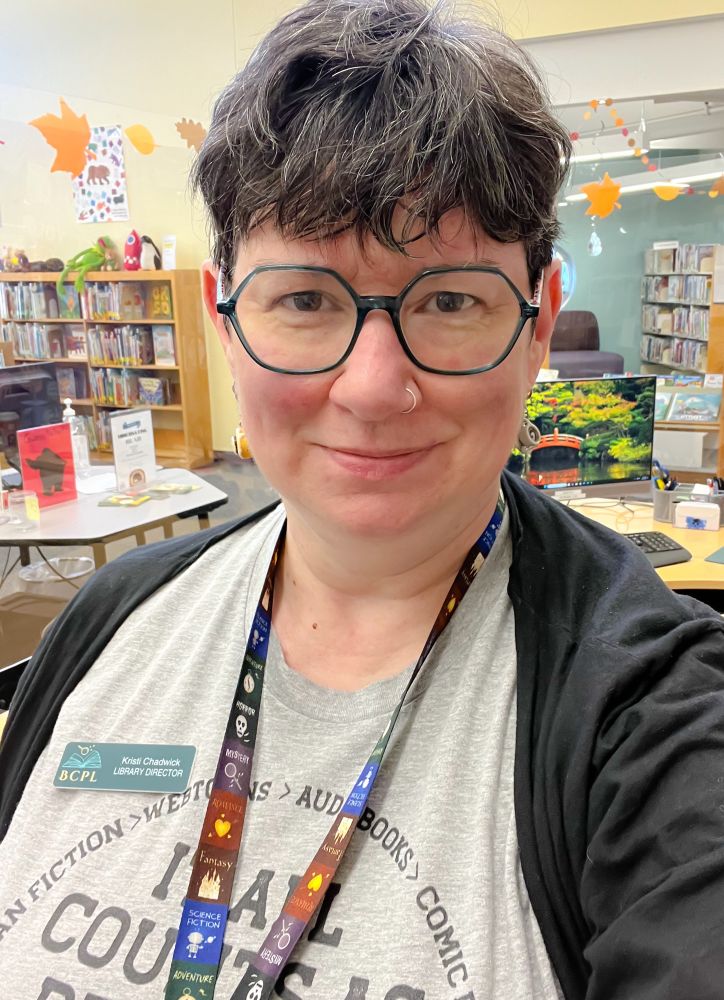Woman in children’s library. 