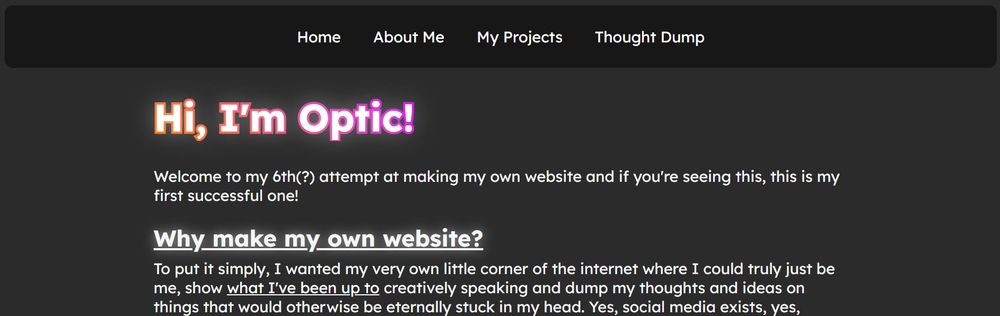 A screenshot of my future website