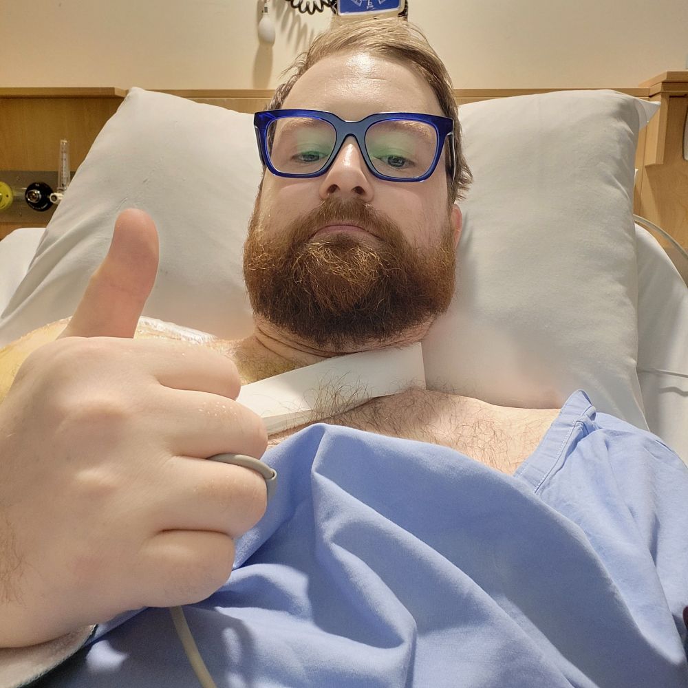 Robotichead in hospital bed