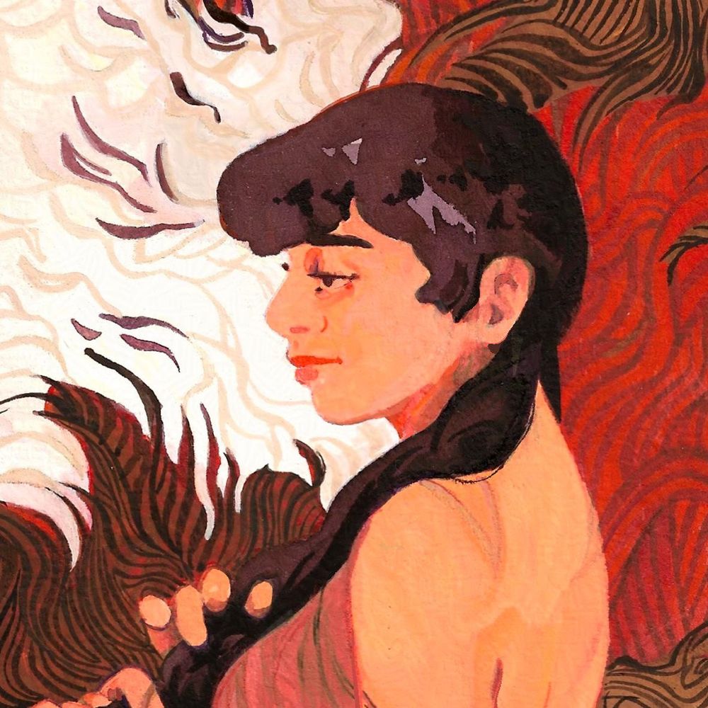 Profil d'une jeune-fille avec une tresse.