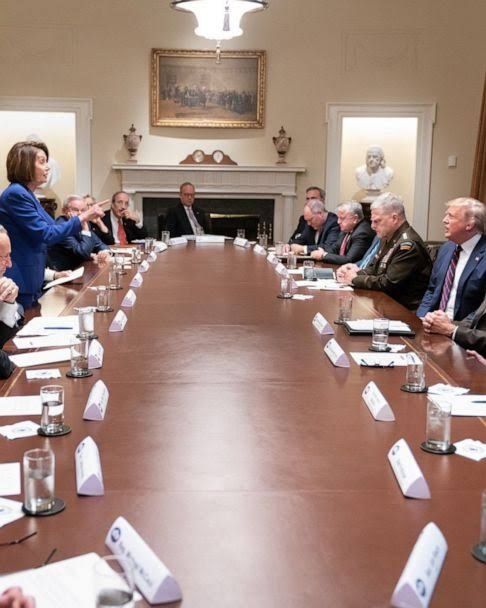 House Speaker Nancy Pelosi confronts President Donald Trump on October 16, 2019.