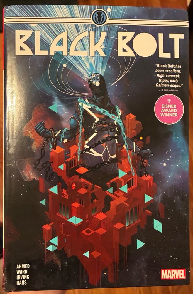 Cover of the hardcover print of Saladin Ahmed and Christian Ward’s Black Bolt series