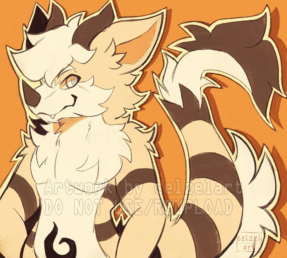 Halfbody Sketch of a fluffy dragon Oc
