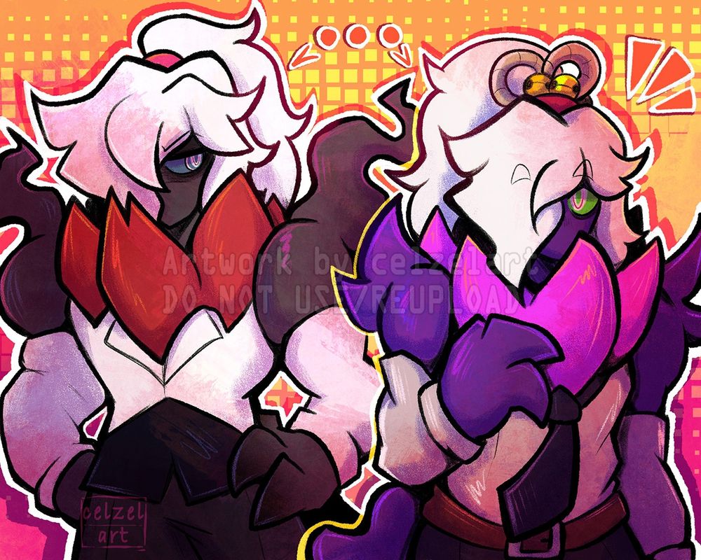 Art Fight: a drawing of 2 Darkrais Oc staring at each other