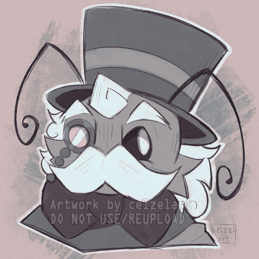 Art Fight: Sketch bust of a gentleman bug oc