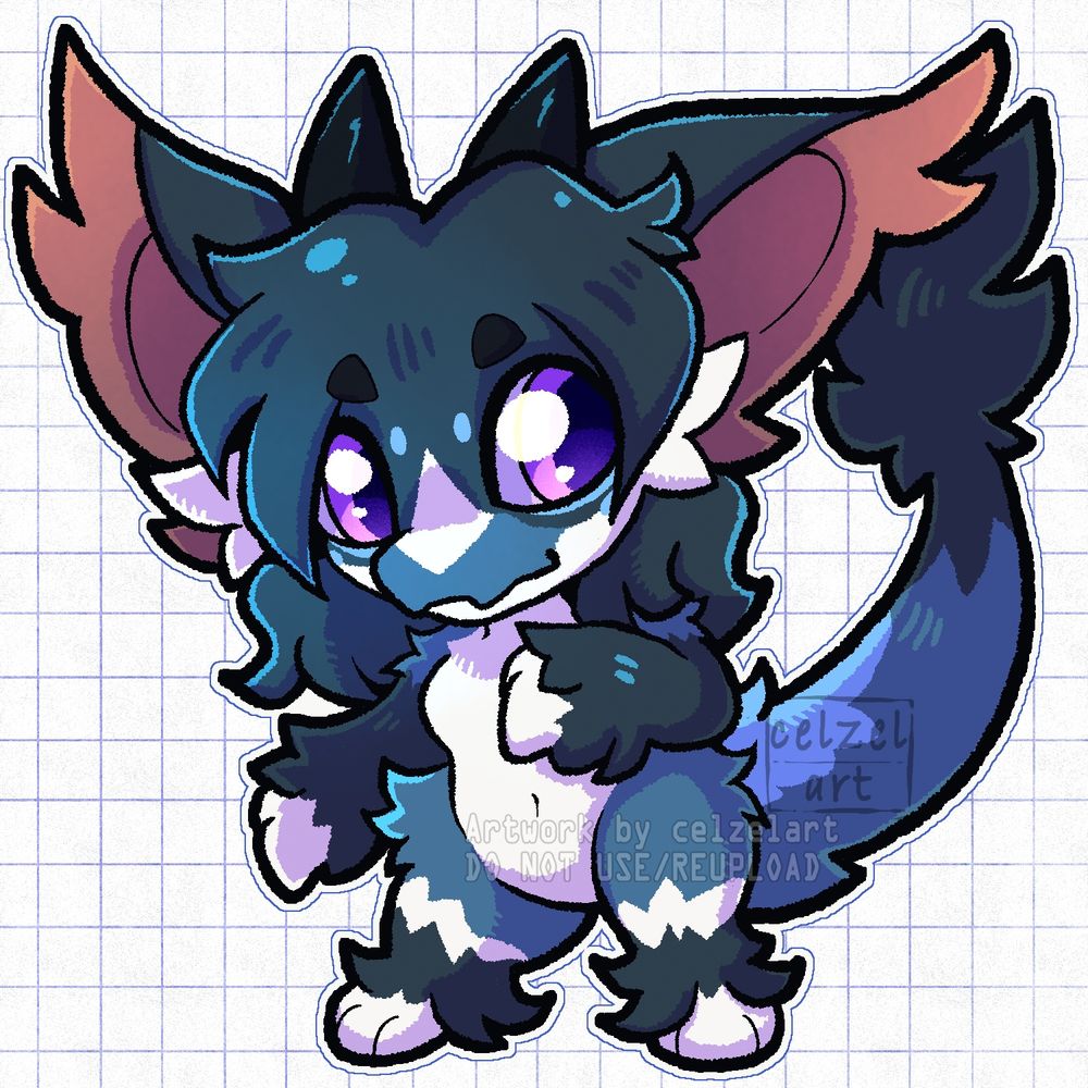 A little chibi of a fluffy dragon oc