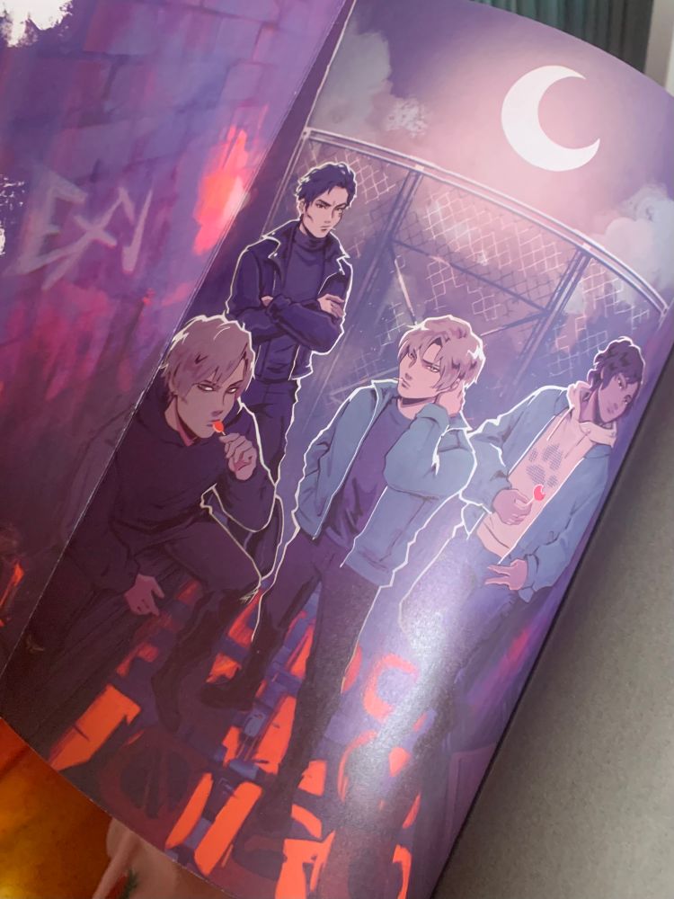 front endpaper for A Toca das Raposas (european portuguese edition Foxhole Court) published by Secret Society with art by Sara Covelo (@agust3d on instagram)