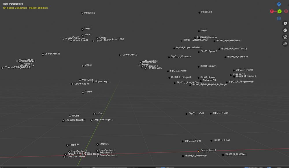 guard on the left. Prisioner on the Right. both are on pose mode but Prisioner is a non T Pose armature.