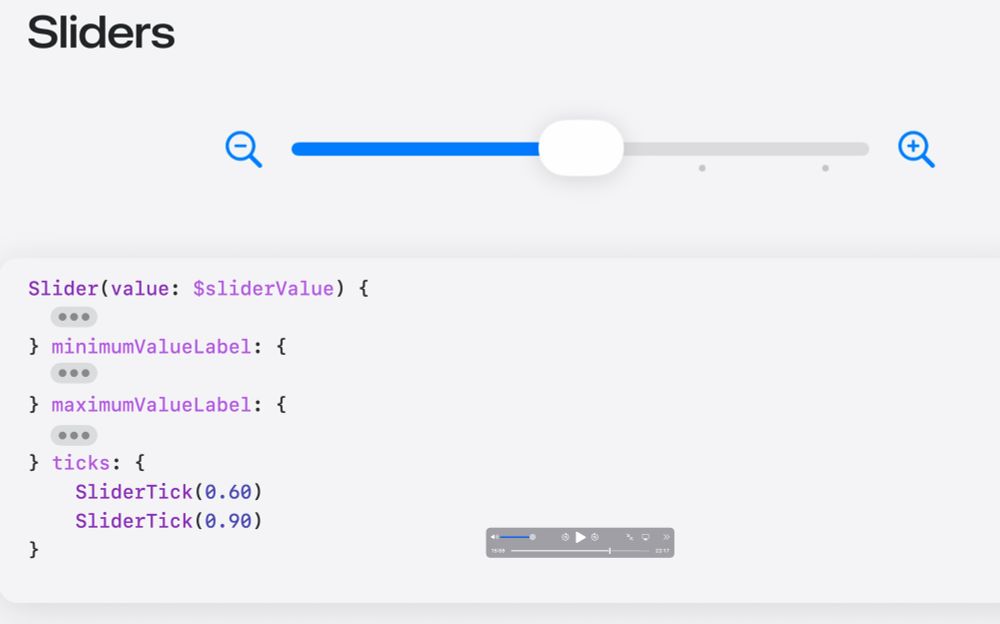 A screenshot of the session introducing custom ticks.
