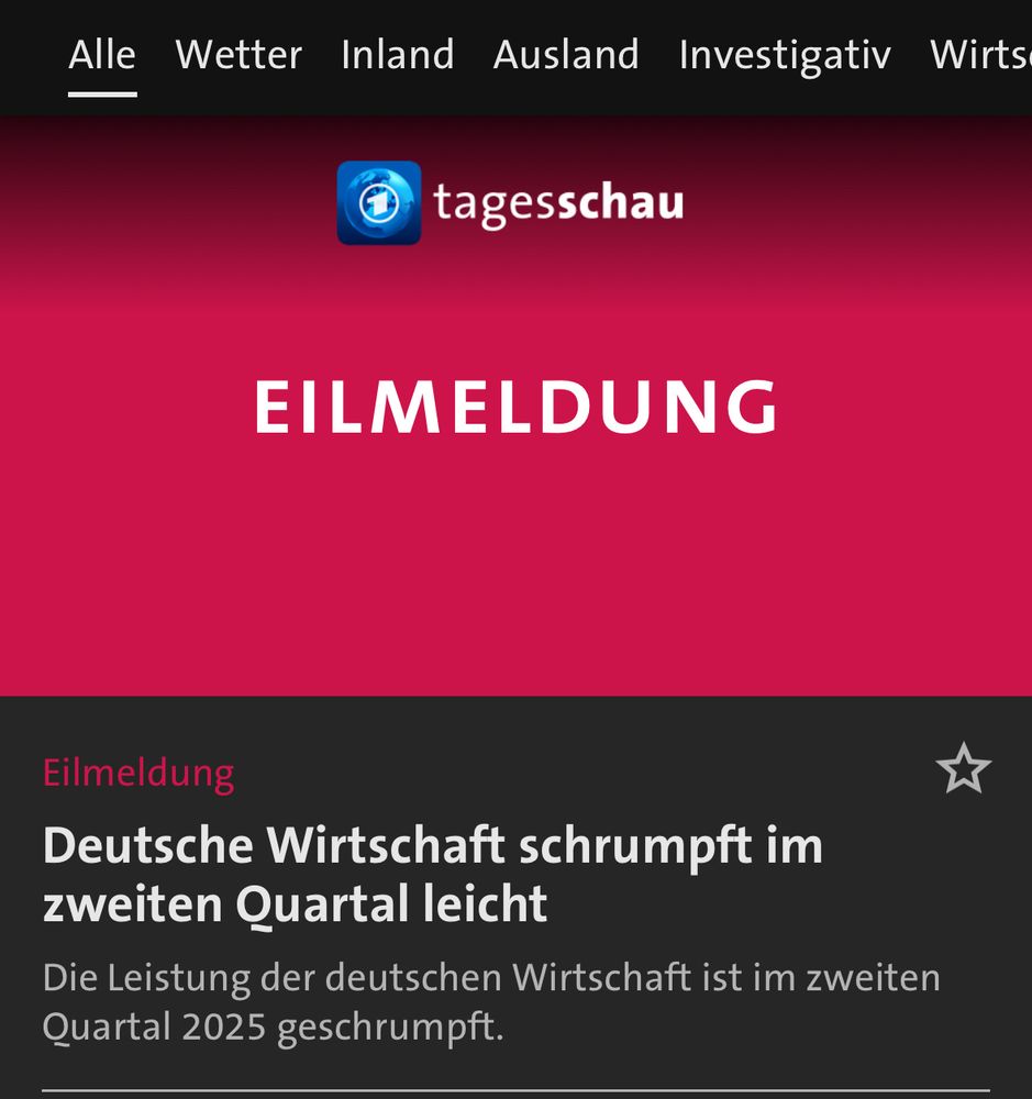 Eilmeldung: Deutsche Wirtschaft schrumpft leicht