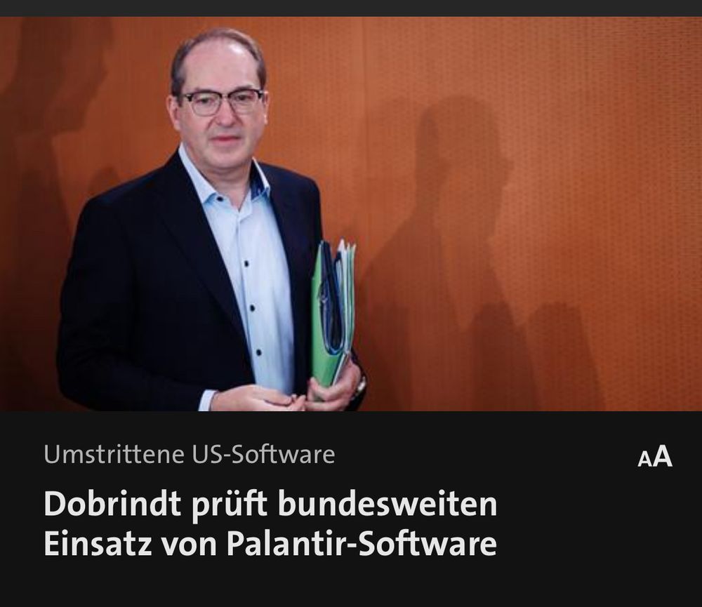 Meldung: Dobrindt prüft bundesweiten Einsatz von Palantir-Software