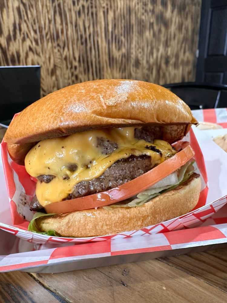 Double cheeseburger with everything 