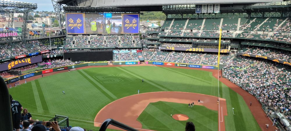 T Mobile Stadium with a 51 carved in the grass